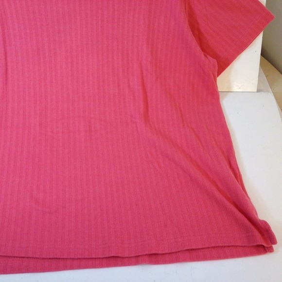 Vintage Basic Editions Plus Casual Stretch Ribbed Pink Knit Top Size 1X - Picture 5 of 9